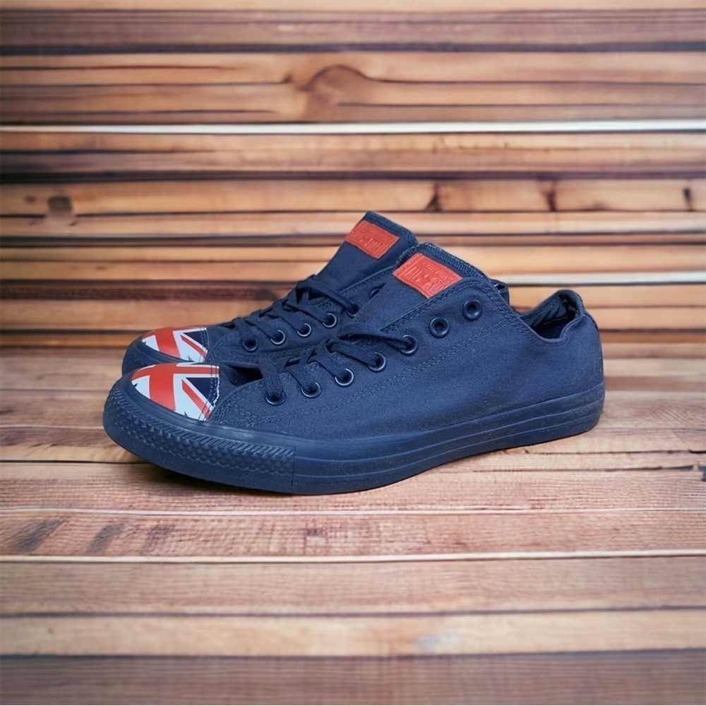 RARE-Converse ChuckTaylor AllStar OX Flag Toe UKπ¬π§ Core- Punk- EUC 8.5-blue-red - Picture 9 of 16